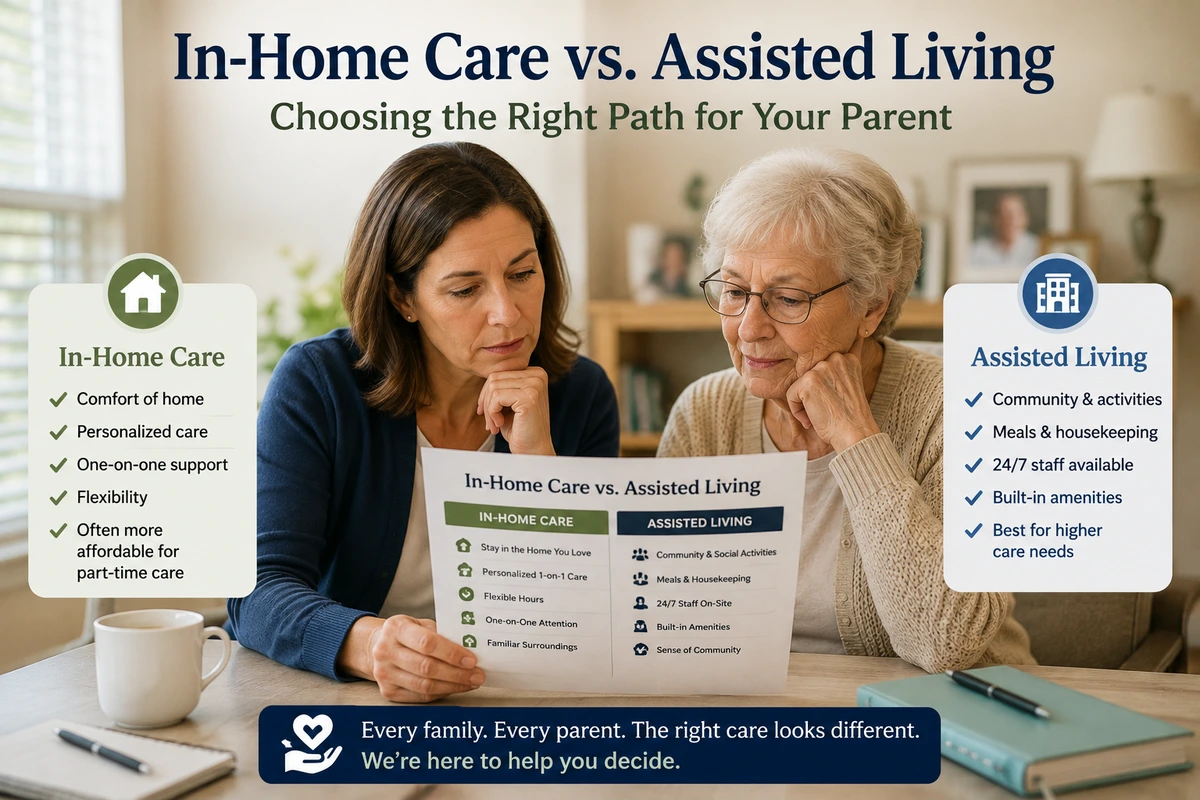 In-Home Care Vs. Assisted Living: How To Decide For Your Parent 1 In-Home Care Vs. Assisted Living: How To Decide For Your Parent 1